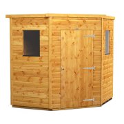 Power 6x6 Flat Roof Corner Garden Shed - Single Door